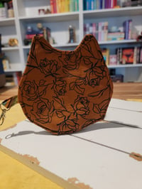 Image 2 of Floral Cat shaped coin/trinket purse