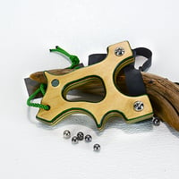 Image 1 of Wooden Sling Shot, Handmade Catapult, OTF Right Hander, Hunting Gift, Wood Catapult, Outdoorsman 