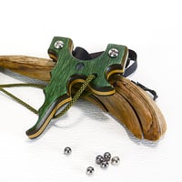 Image 1 of Wooden Sling shot, OTF Right Hander slingshot, Wood Catapult, Hunting Gift, Gift for him