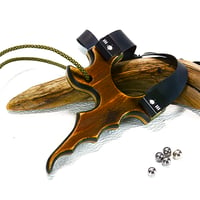 Image 3 of Wooden Sling shot, OTF Right Hander slingshot, Wood Catapult, Hunting Gift, Gift for him
