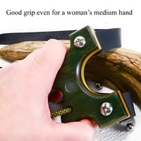 Image 7 of Wooden Sling shot, OTF Right Hander slingshot, Wood Catapult, Hunting Gift, Gift for him