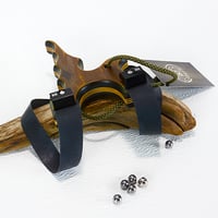 Image 6 of Wooden Sling shot, OTF Right Hander slingshot, Wood Catapult, Hunting Gift, Gift for him