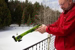 Image of Slingshot Pistol Rifle, Laser Sights, Spectraply Wood, Left or Right Handed Shooter, Wooden Catapult