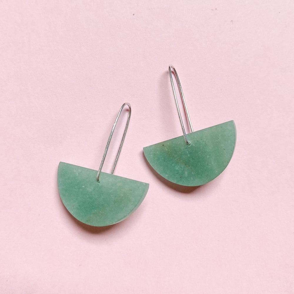 Image of Green Aventurine Earrings 