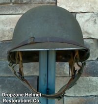 Image 5 of WWII M2 101st Airborne 502nd PIR Helmet D-bale Front Seam Paratrooper Liner NCO 