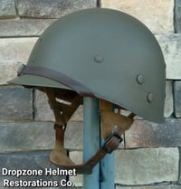 Image 16 of WWII M2 101st Airborne 502nd PIR Helmet D-bale Front Seam Paratrooper Liner NCO 