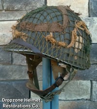 Image 7 of WWII M2 101st Airborne 502nd PIR Helmet D-bale Front Seam Paratrooper Liner NCO 