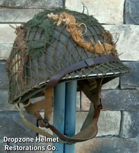 Image 11 of WWII M2 101st Airborne 502nd PIR Helmet D-bale Front Seam Paratrooper Liner NCO 