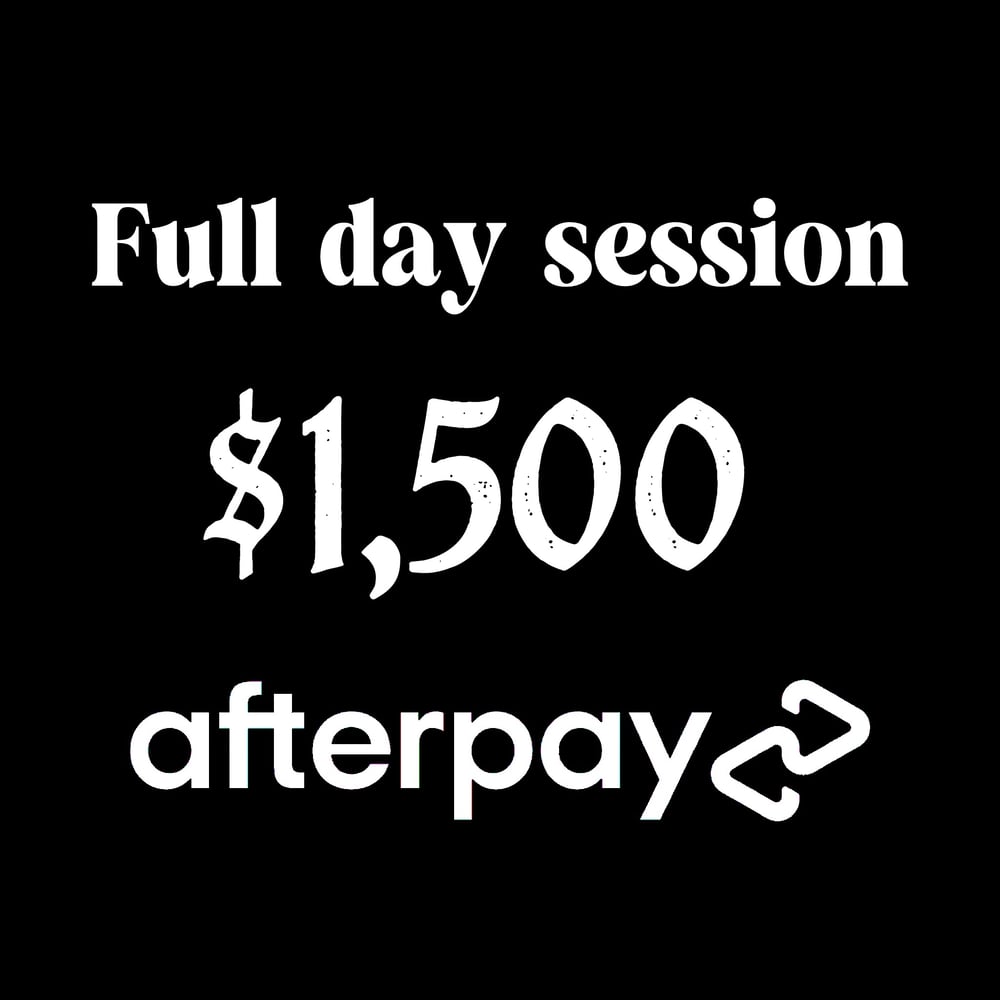 Full day session using AFTERPAY fees included