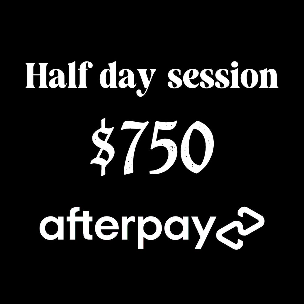 Half day session with AFTERPAY fees included 
