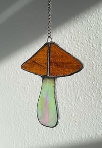 Image 2 of Stained Glass Mushroom – Brown / Iridescent (Small)