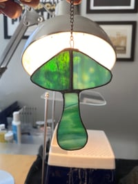 Image 4 of Stained Glass Mushroom – Teal (Small)