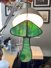 Image 5 of Stained Glass Mushroom – Teal (Small)