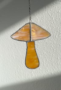 Image 2 of Stained Glass Mushroom – Caramel / Iridescent (Small)