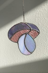 Image 1 of Stained Glass Mushroom – Purple / Iridescent (Large)