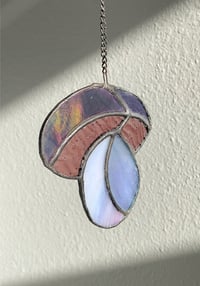 Image 2 of Stained Glass Mushroom – Purple / Iridescent (Large)