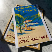 Image 1 of Royal Mail Lines - South America for Sunshine | Jarvis - 1958 | Travel Poster | Vintage Poster