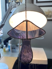 Image 5 of Stained Glass Mushroom – Purple / Iridescent (Small)