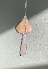 Image 4 of Stained Glass Mushroom – Pink / Iridescent (Small)