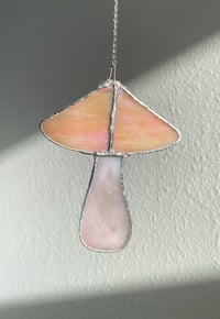 Image 1 of Stained Glass Mushroom – Pink / Iridescent (Small)