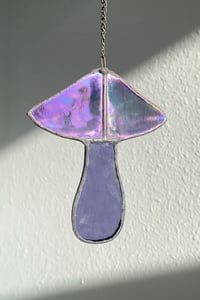 Image 1 of Stained Glass Mushroom – Purple / Iridescent (Small)