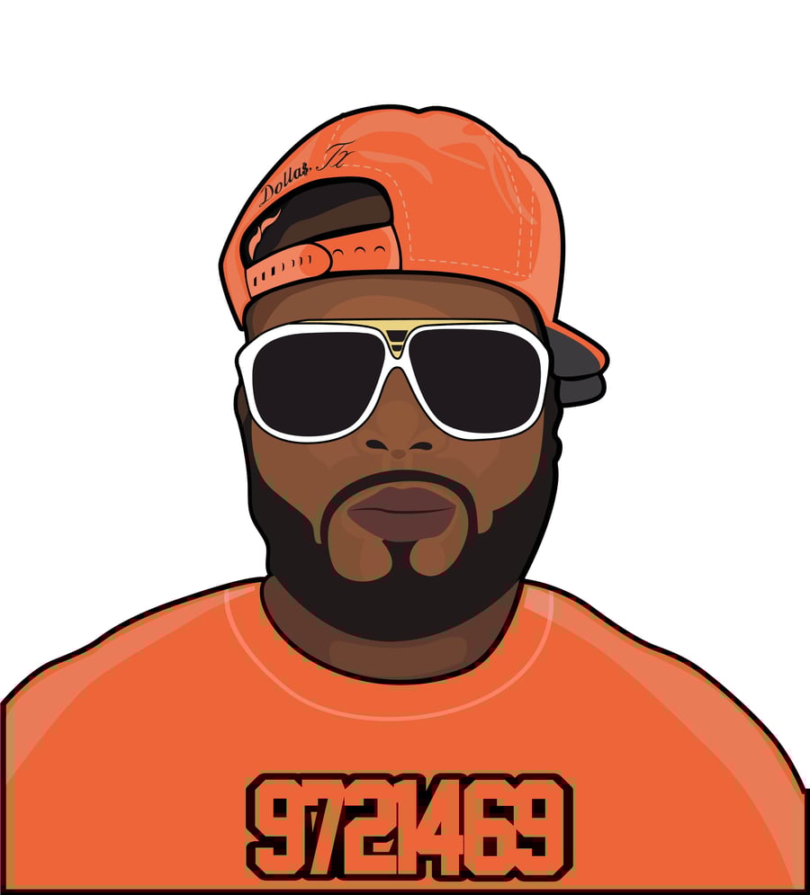 Image of L Town WEBO TRIO Orange Tee  - 9721469™  (Orange/Black)