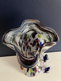 Image 2 of Multicoloured Murano Glass Vase with Fluted Top