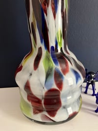 Image 3 of Multicoloured Murano Glass Vase with Fluted Top