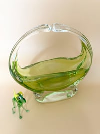 Image 1 of Lime Green Sommerso Basket Vase
