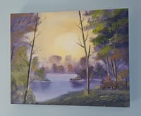 Image 2 of Calm Lakeshore - 20" x 16" Oil Painting