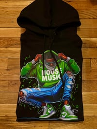 Black Hoodie, Green apparel HOUSE MUSIC Character