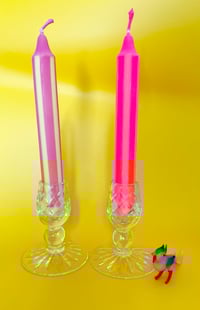 Image 1 of Pair of Vintage Brierley Crystal Candlesticks
