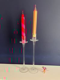 Image 1 of Pair of Tall Glass Candlesticks