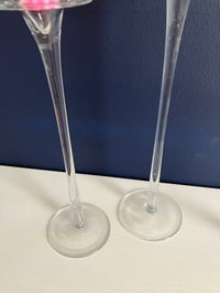 Image 3 of Pair of Tall Glass Candlesticks