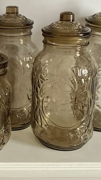 Image 5 of Vintage Italian Smoke Glass Storage Jars