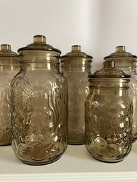 Image 7 of Vintage Italian Smoke Glass Storage Jars