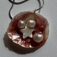 Image 1 of Pink Mother Of Pearl Shell Necklace