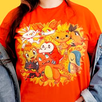 Image 4 of Black Fire Starter Pokemon T-shirt