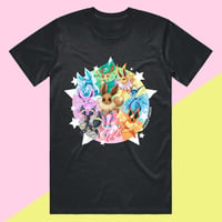 Image 1 of Black Eeeveelution Pokemon T-shirt