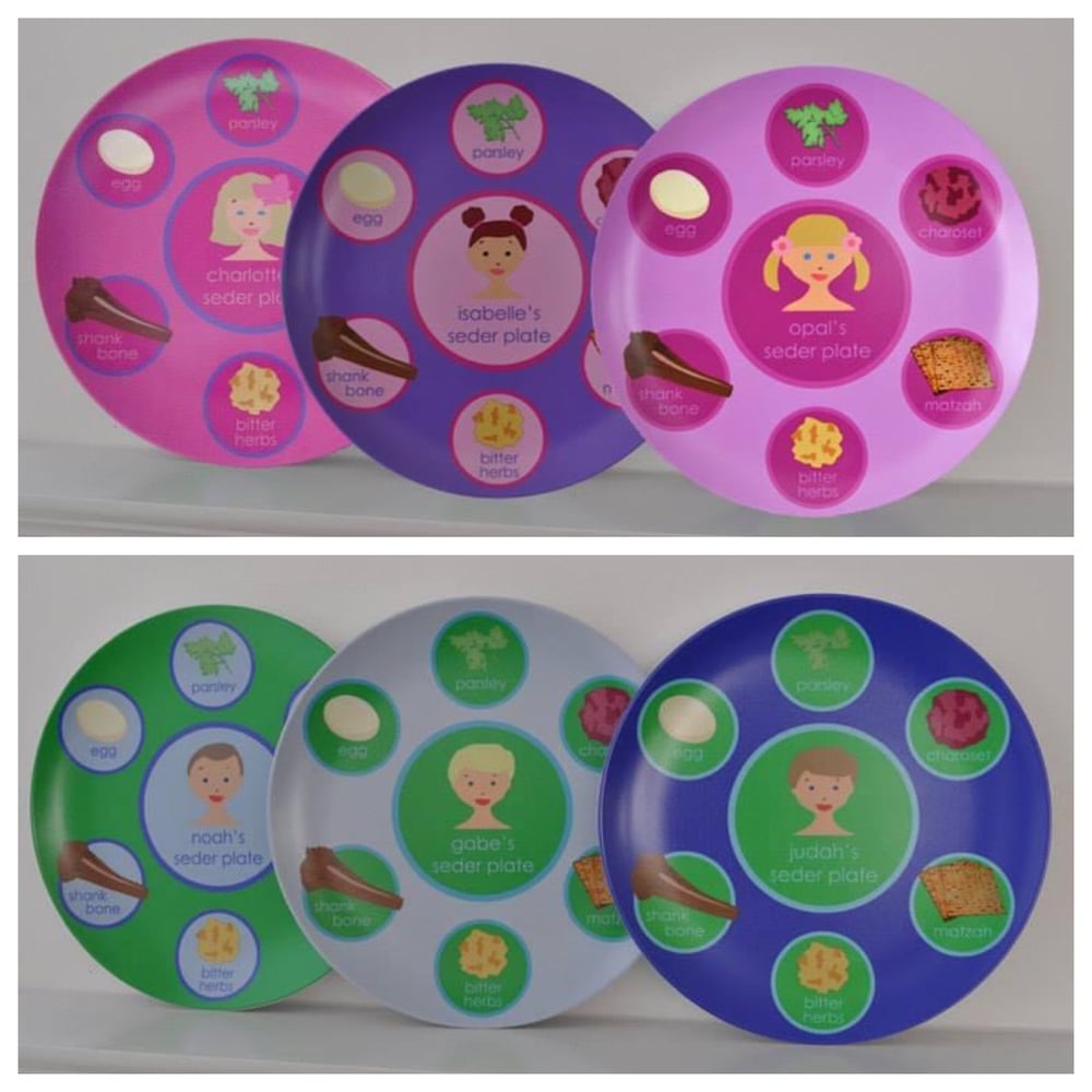 Image of Passover Seder Plate - English/Picture Version