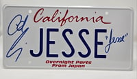 Image 1 of JESSE License Plate Tags -- AUTOGRAPHED -- OVERNIGHT PARTS FROM JAPAN 