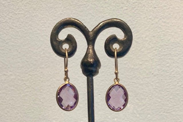 Image of  Tiny Drop Earrings- 14 kt and Semi Precious Stones