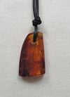 Dark Brown Amber pendant with cord