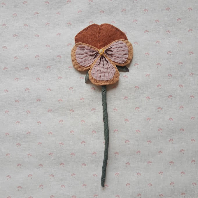 Image of Warm Brown, Caramel and dusty Rose fabric Pansy