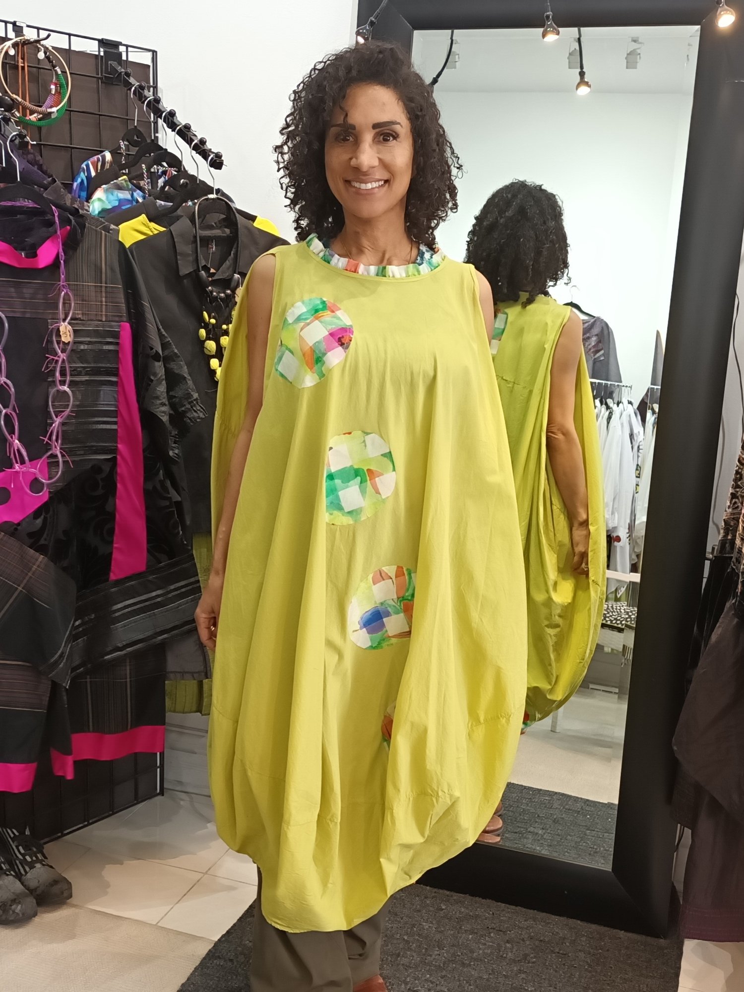 Image of yellow baloon dress