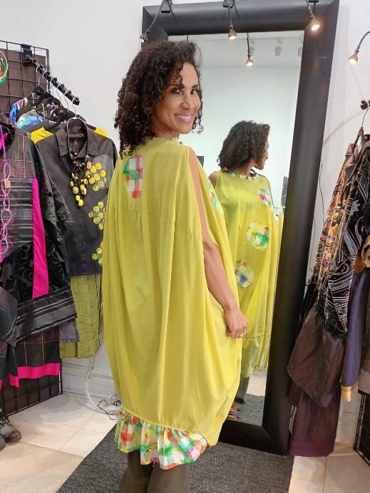 Image of yellow baloon dress