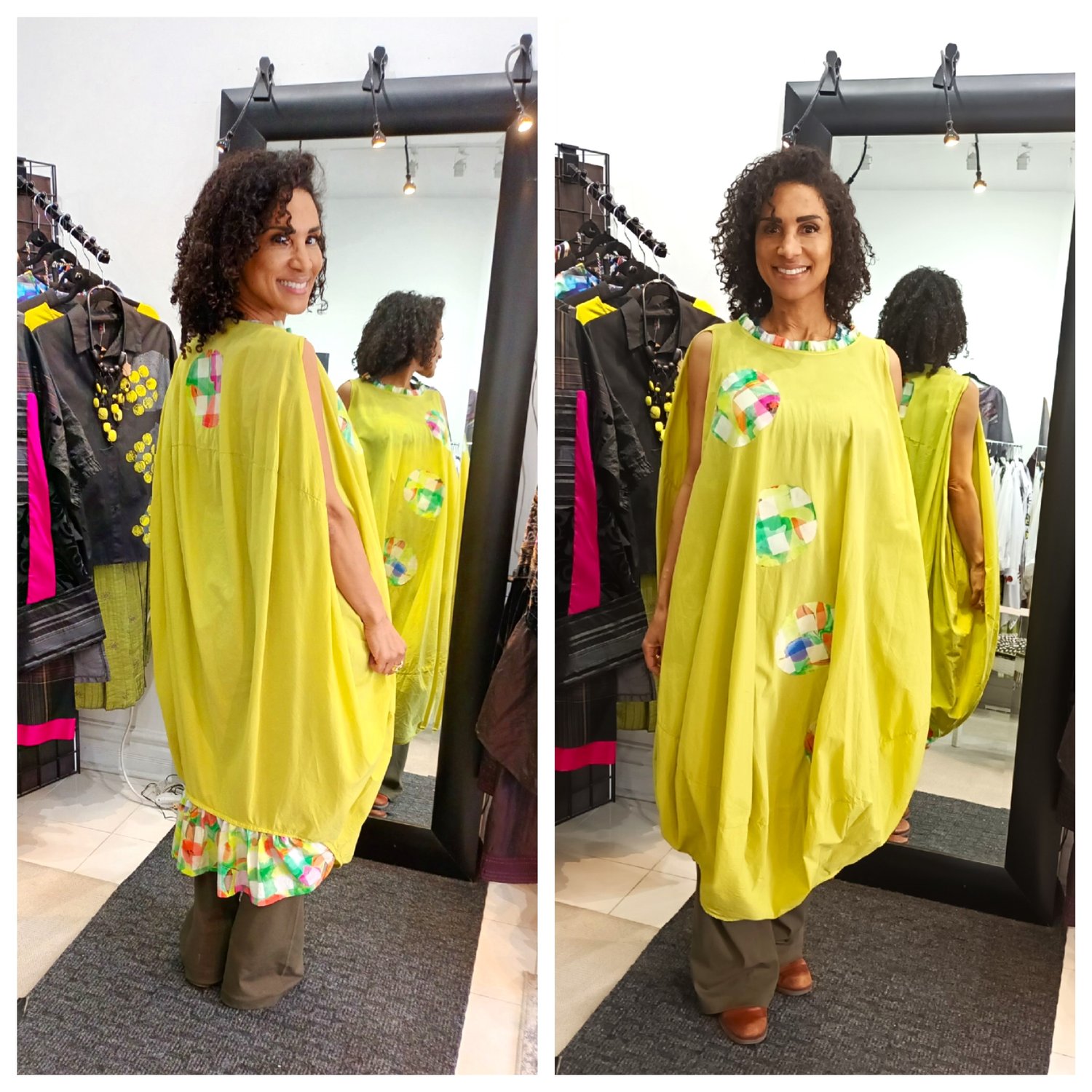 Image of yellow baloon dress