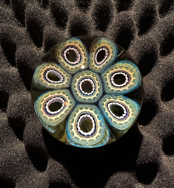Image of Concentric Millefiori Marble with Pinwheels and Airtrap