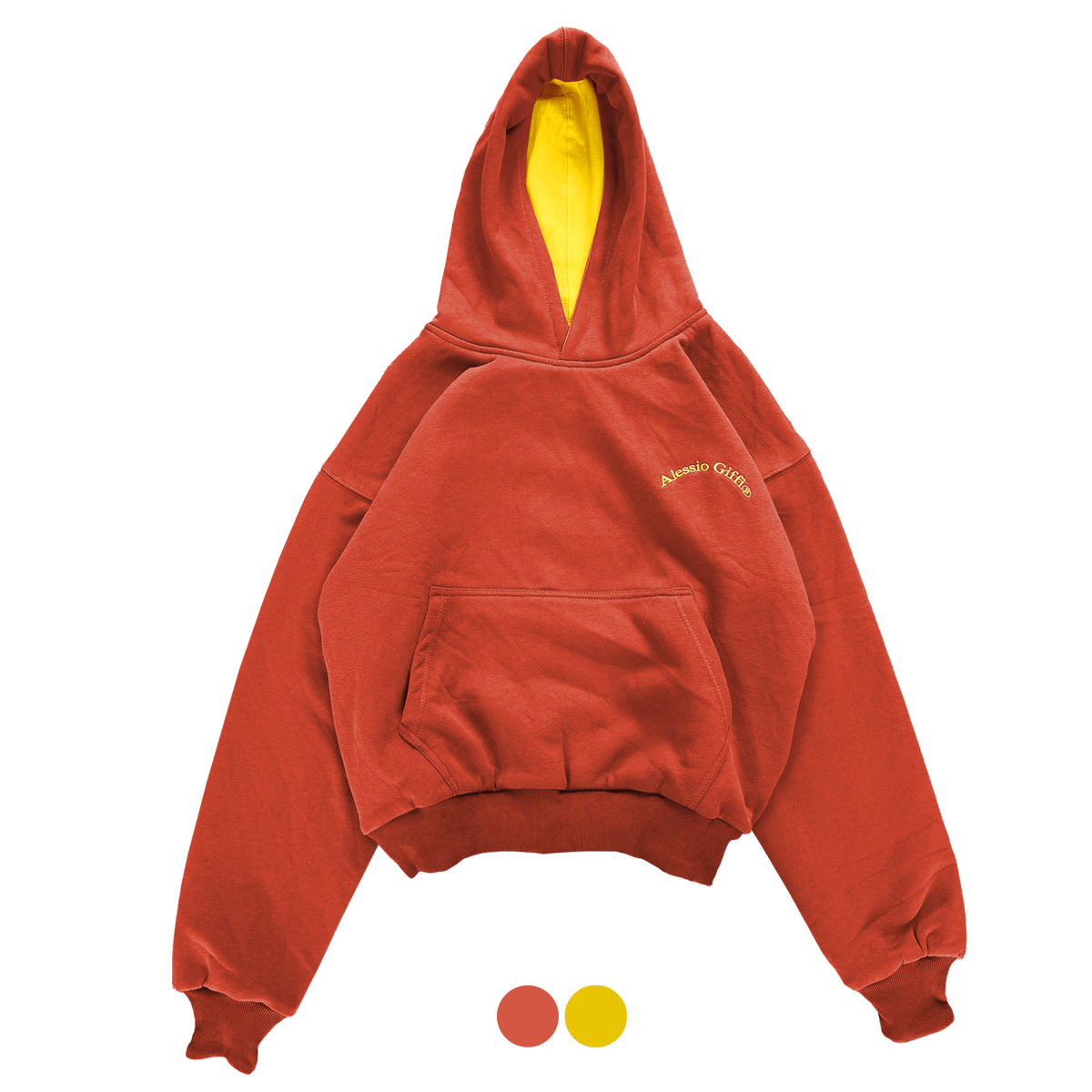 Image of "Fall" (23) in love - lobster orange/ scraper yellow perfect hoodie