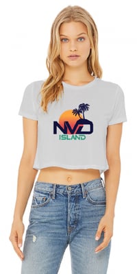 NV'D Island "Logo" Women's Grey Crop Tee